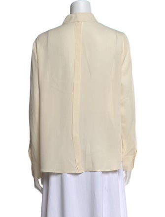 FRAME Silk Long Sleeve Button-Up Top