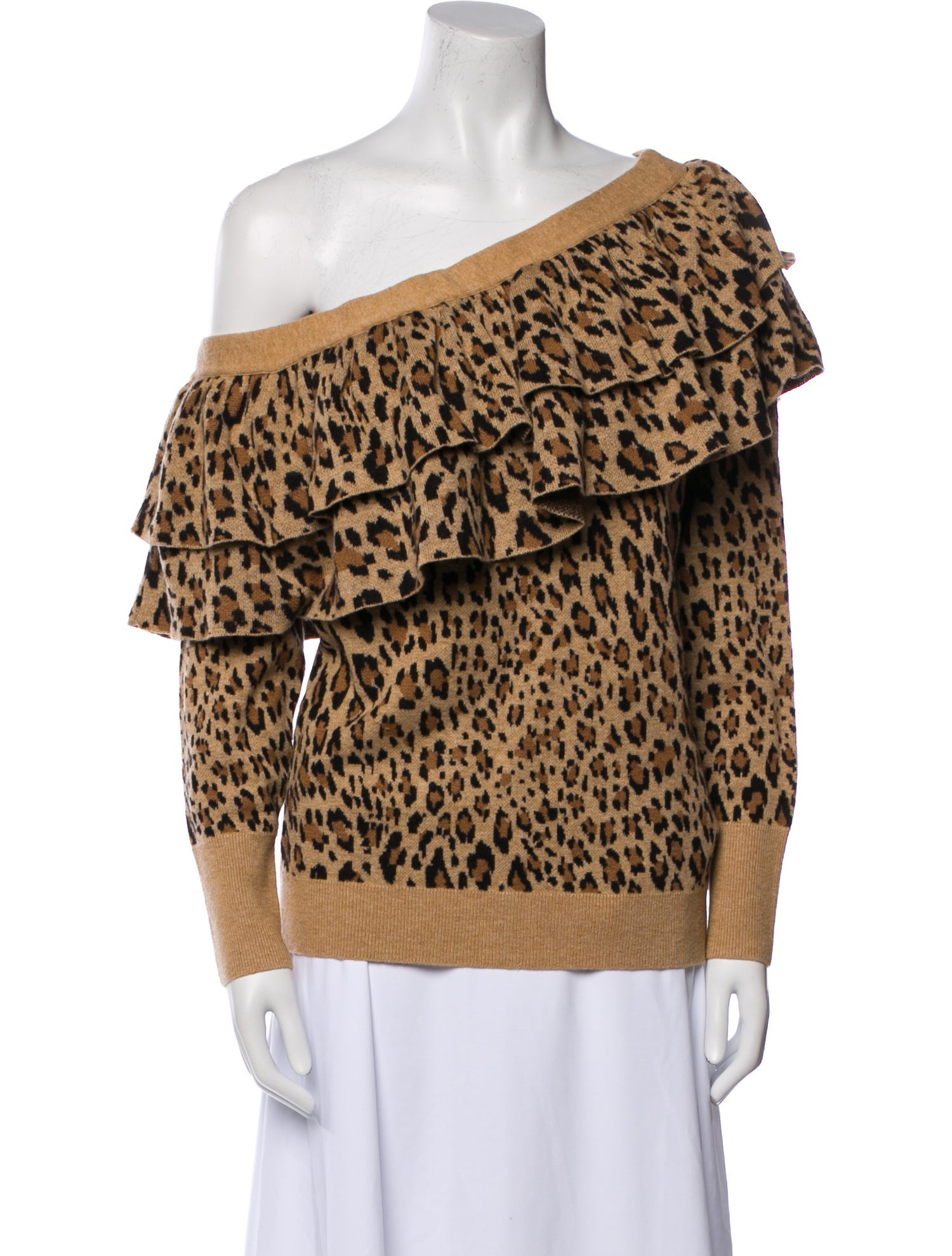 FRAME Animal Print Asymmetrical Sweater