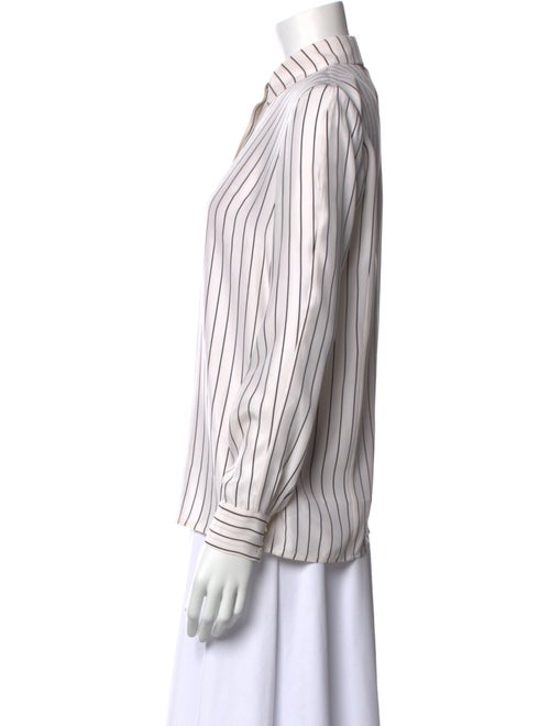 FRAME Silk Striped Button-Up Top