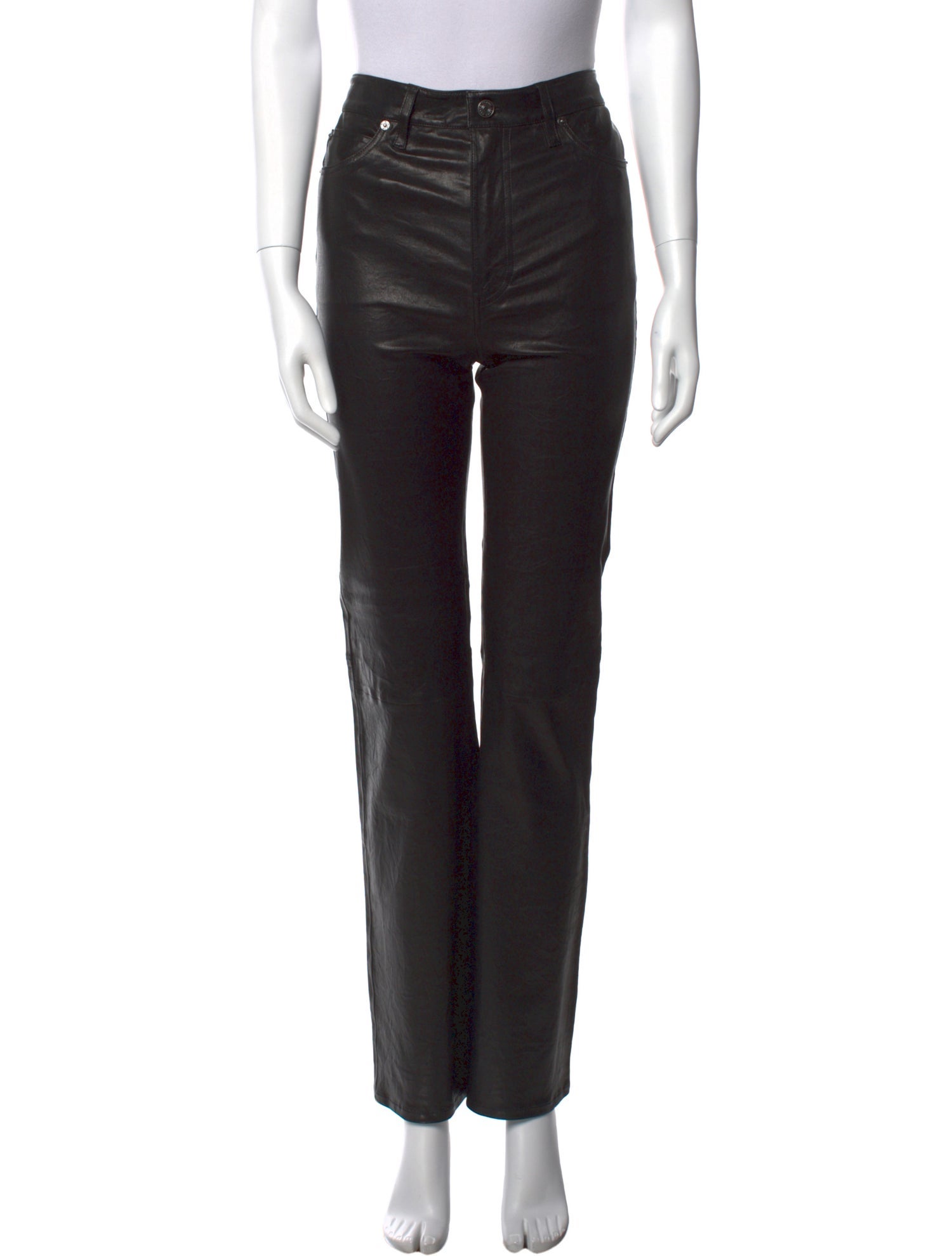FRAME Lamb Leather Straight Leg Pants