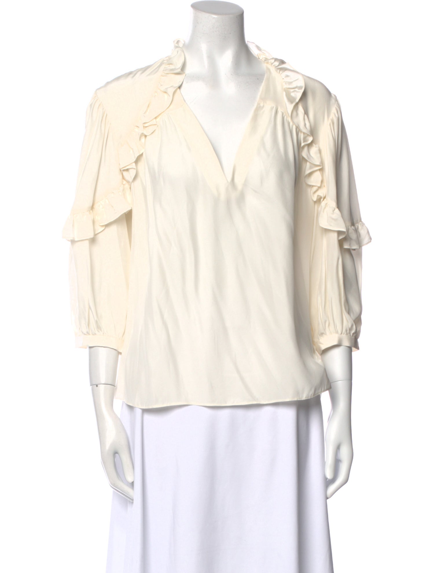 FRAME Silk V-Neck Blouse w/ Tags