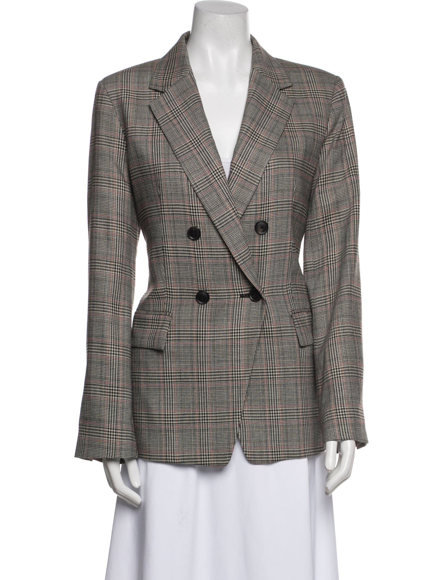 FRAME Wool Plaid Print Blazer