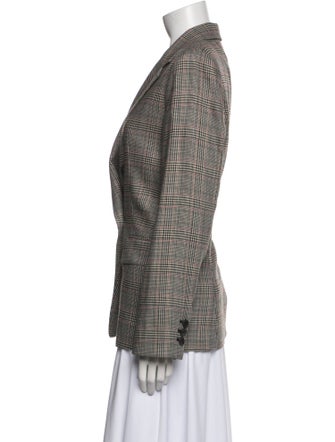 FRAME Wool Plaid Print Blazer