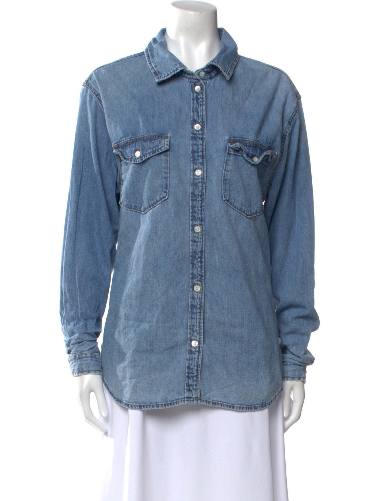 FRAME Long Sleeve Button-Up Top