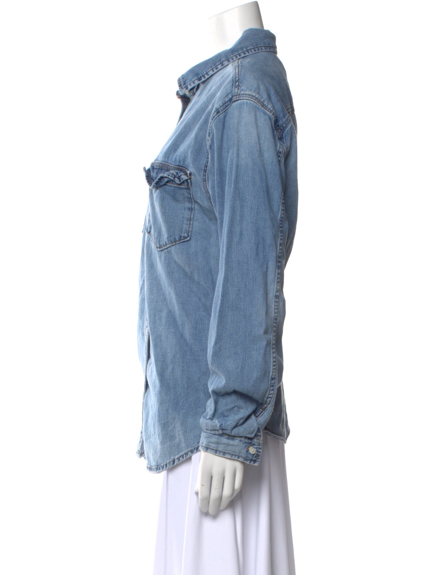 FRAME Long Sleeve Button-Up Top