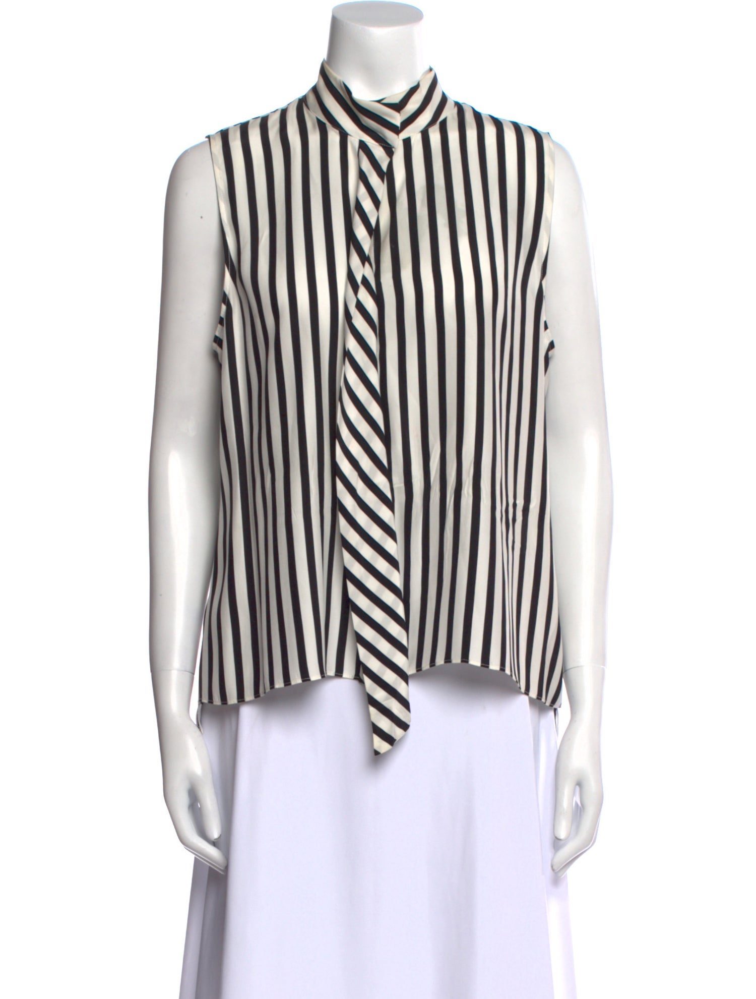 FRAME Silk Striped Button-Up Top