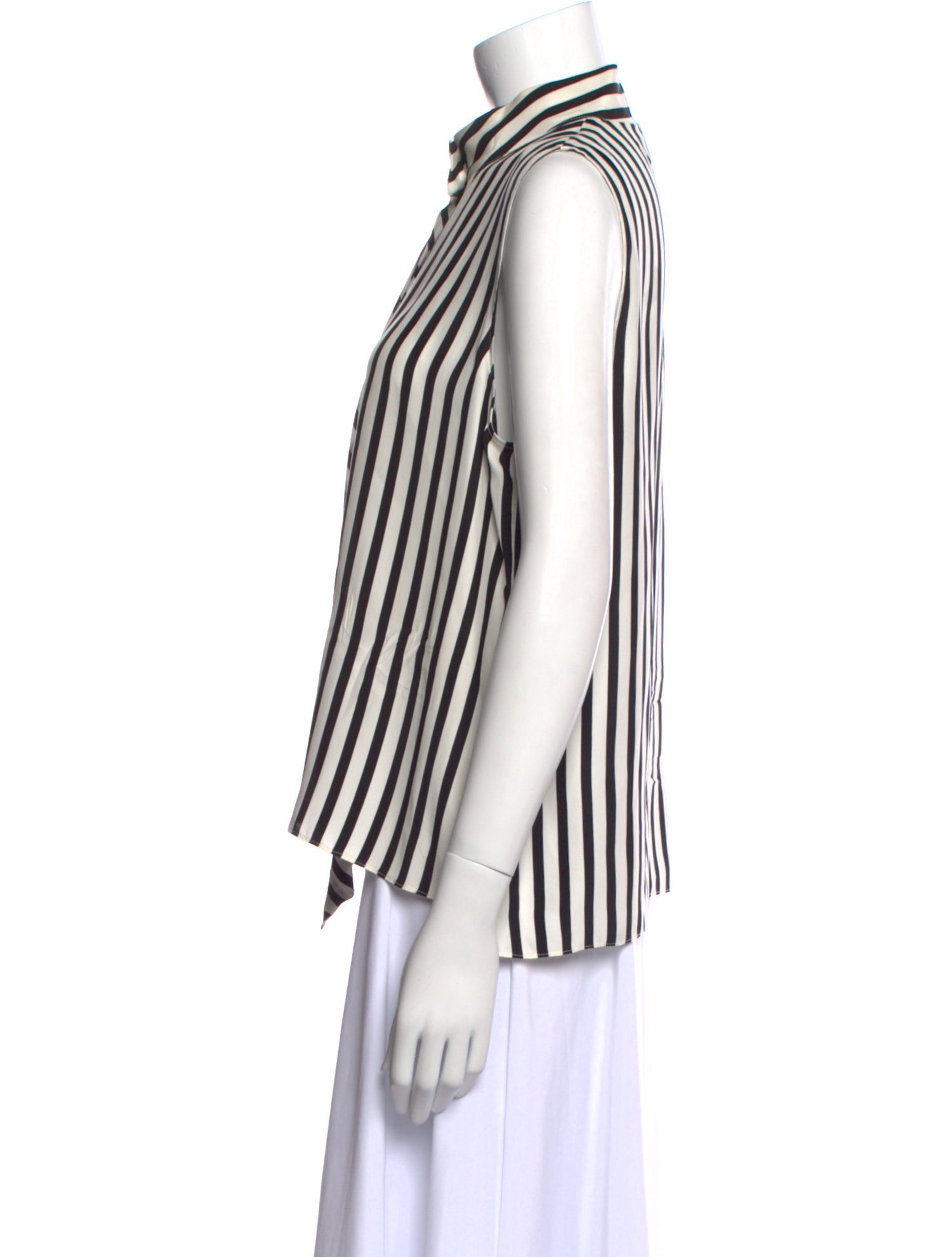 FRAME Silk Striped Button-Up Top