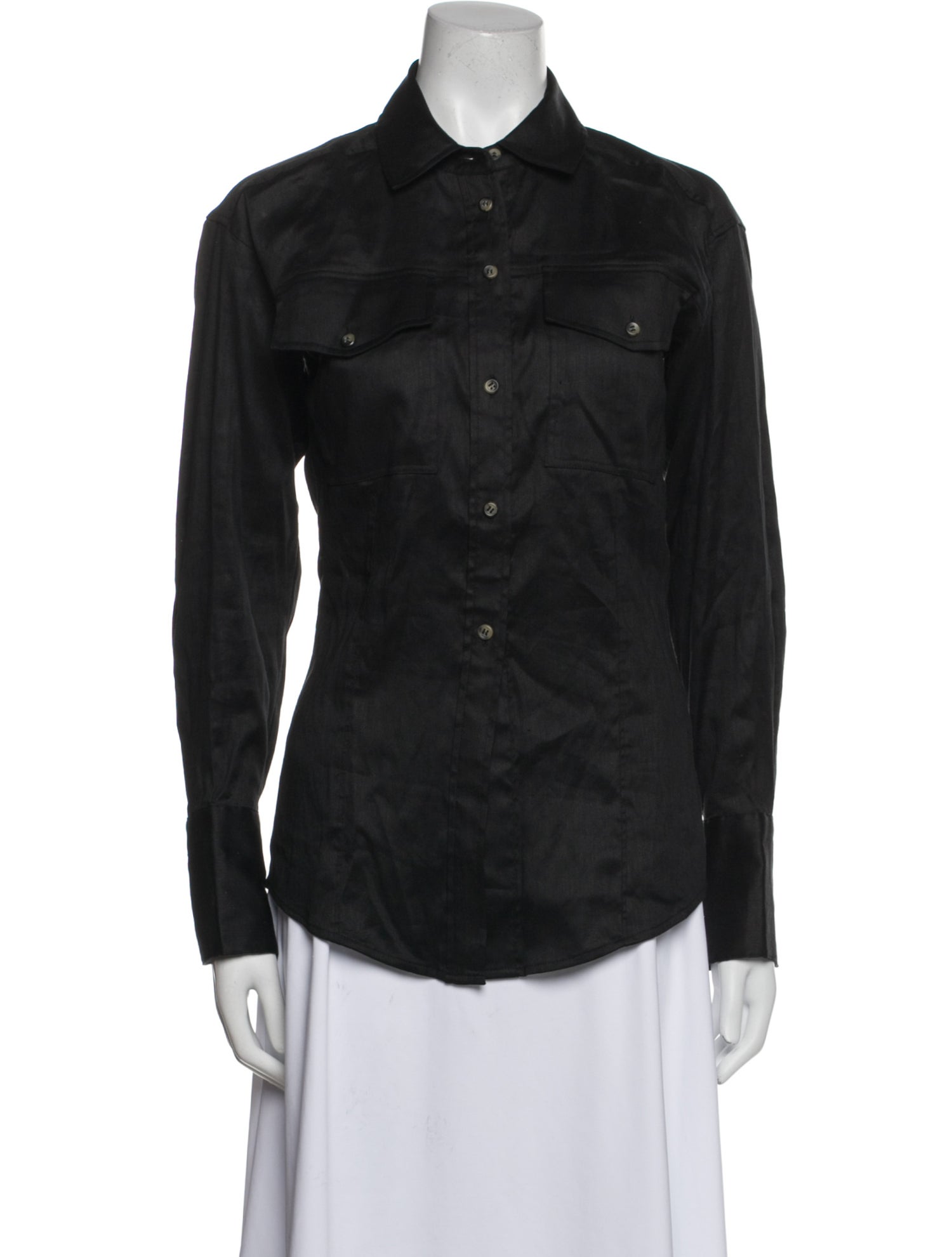 FRAME Long Sleeve Button-Up Top