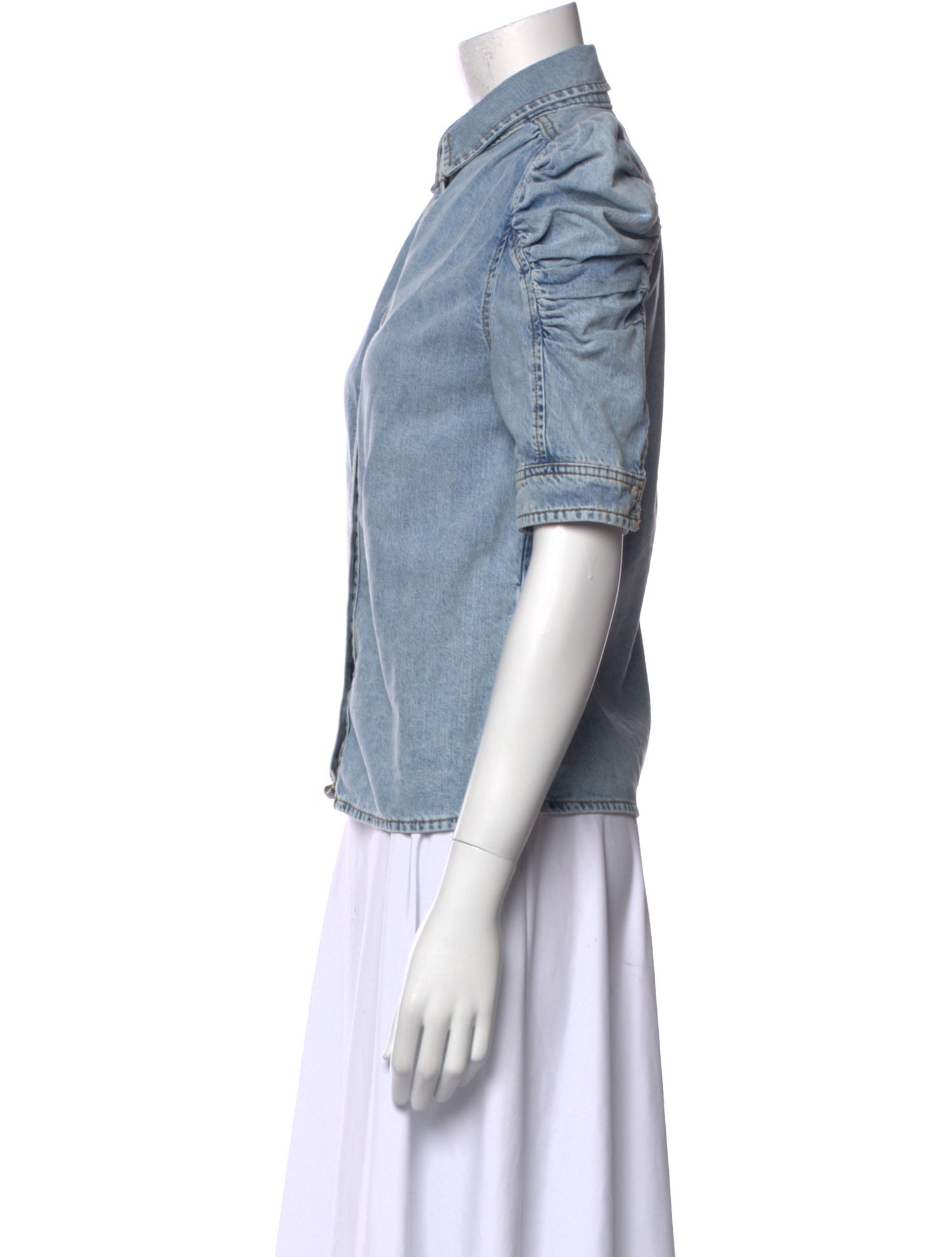 FRAME Short Sleeve Button-Up Top