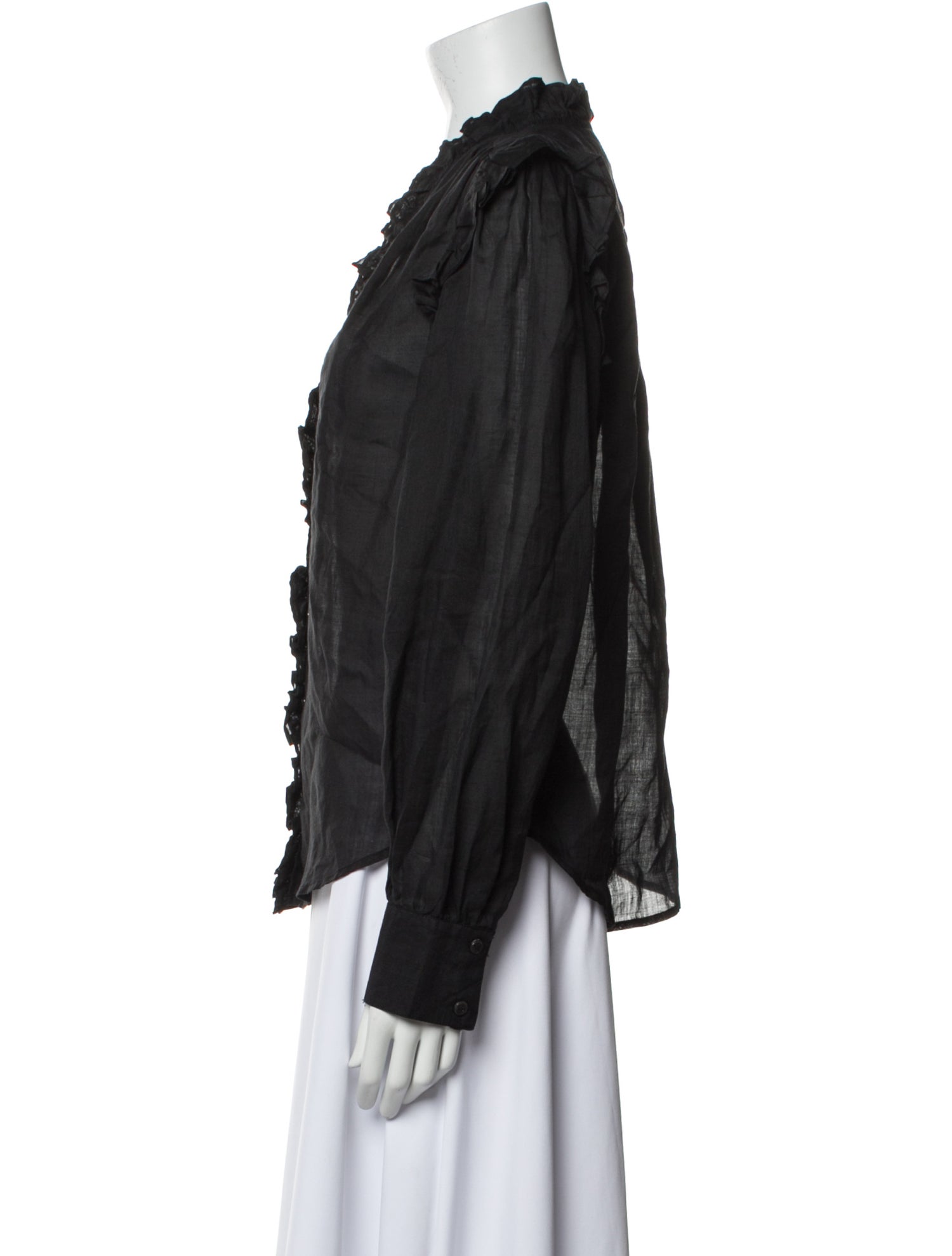 FRAME V-Neck Long Sleeve Blouse