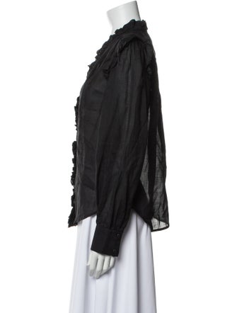 FRAME V-Neck Long Sleeve Blouse