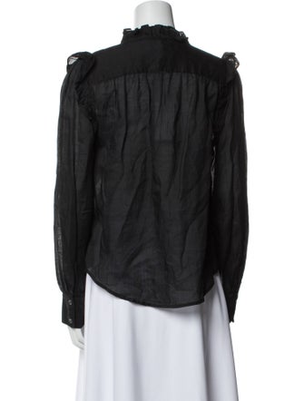 FRAME V-Neck Long Sleeve Blouse