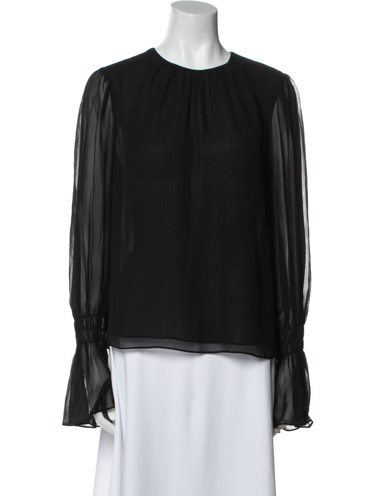 FRAME Silk Crew Neck Blouse