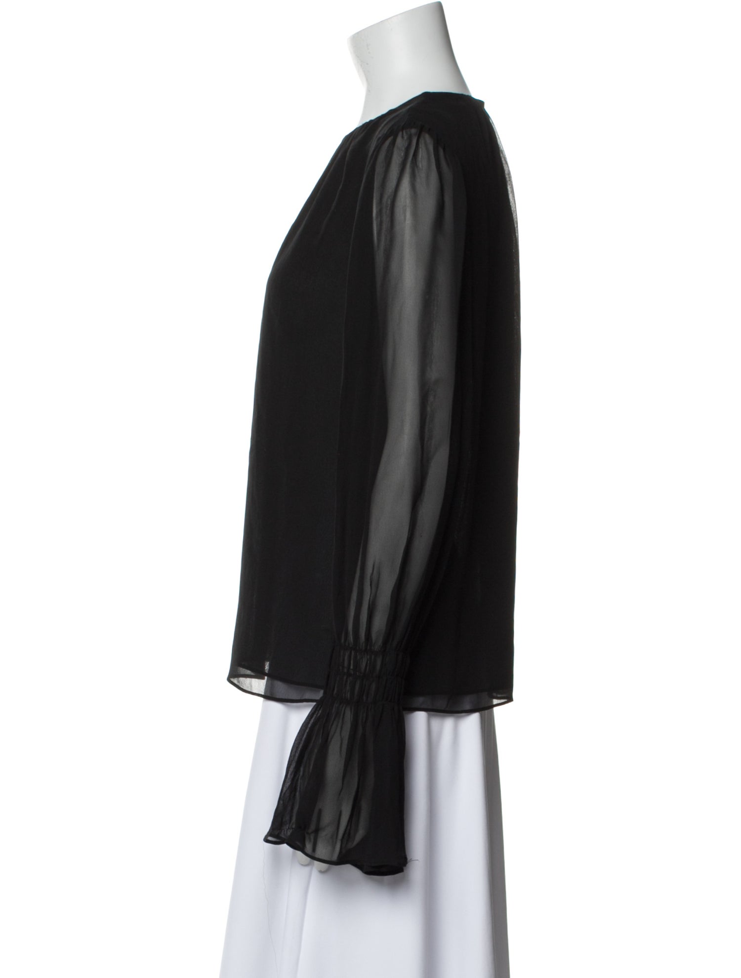 FRAME Silk Crew Neck Blouse