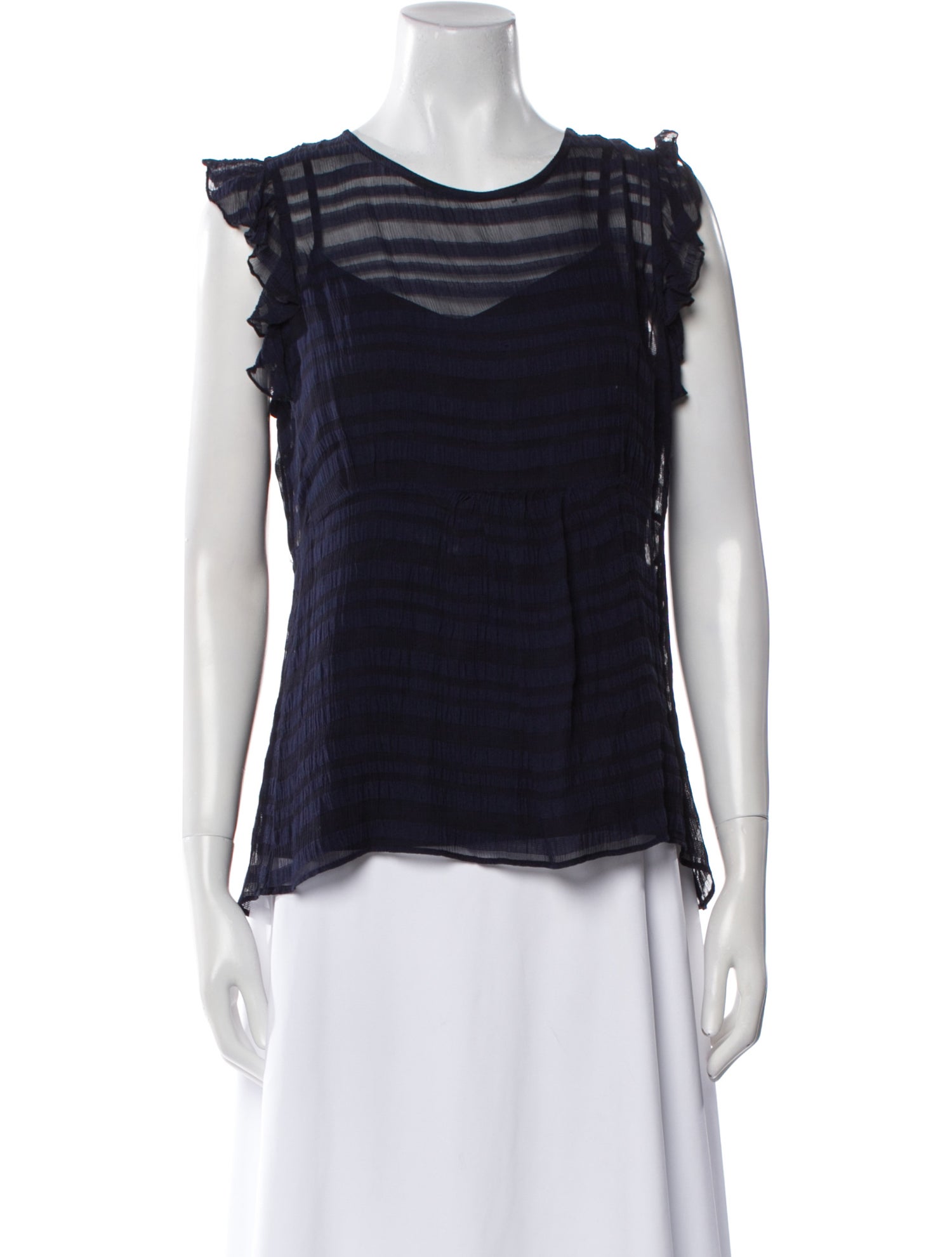 FRAME Bateau Neckline Sleeveless Top