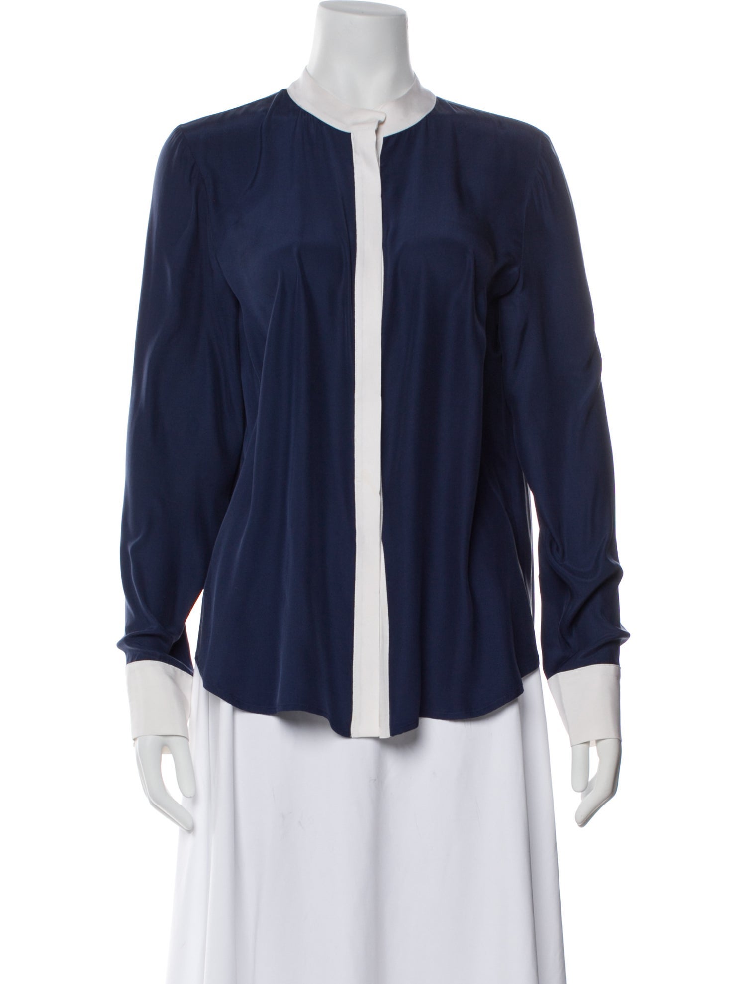 FRAME Silk Crew Neck Blouse