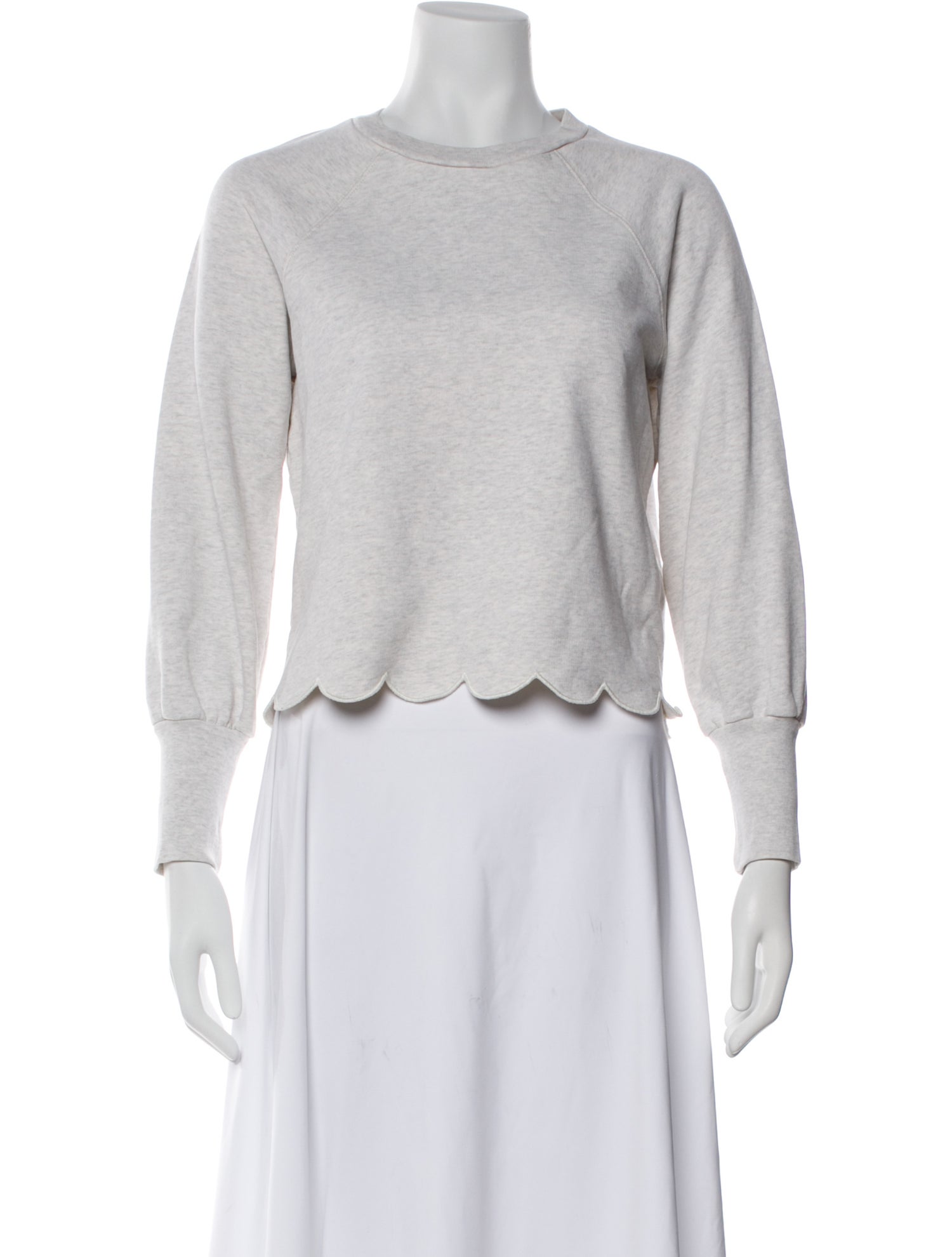 FRAME Crew Neck Long Sleeve Crop Top