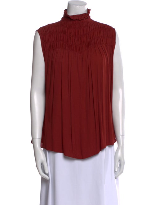 FRAME Mock Neck Sleeveless Blouse