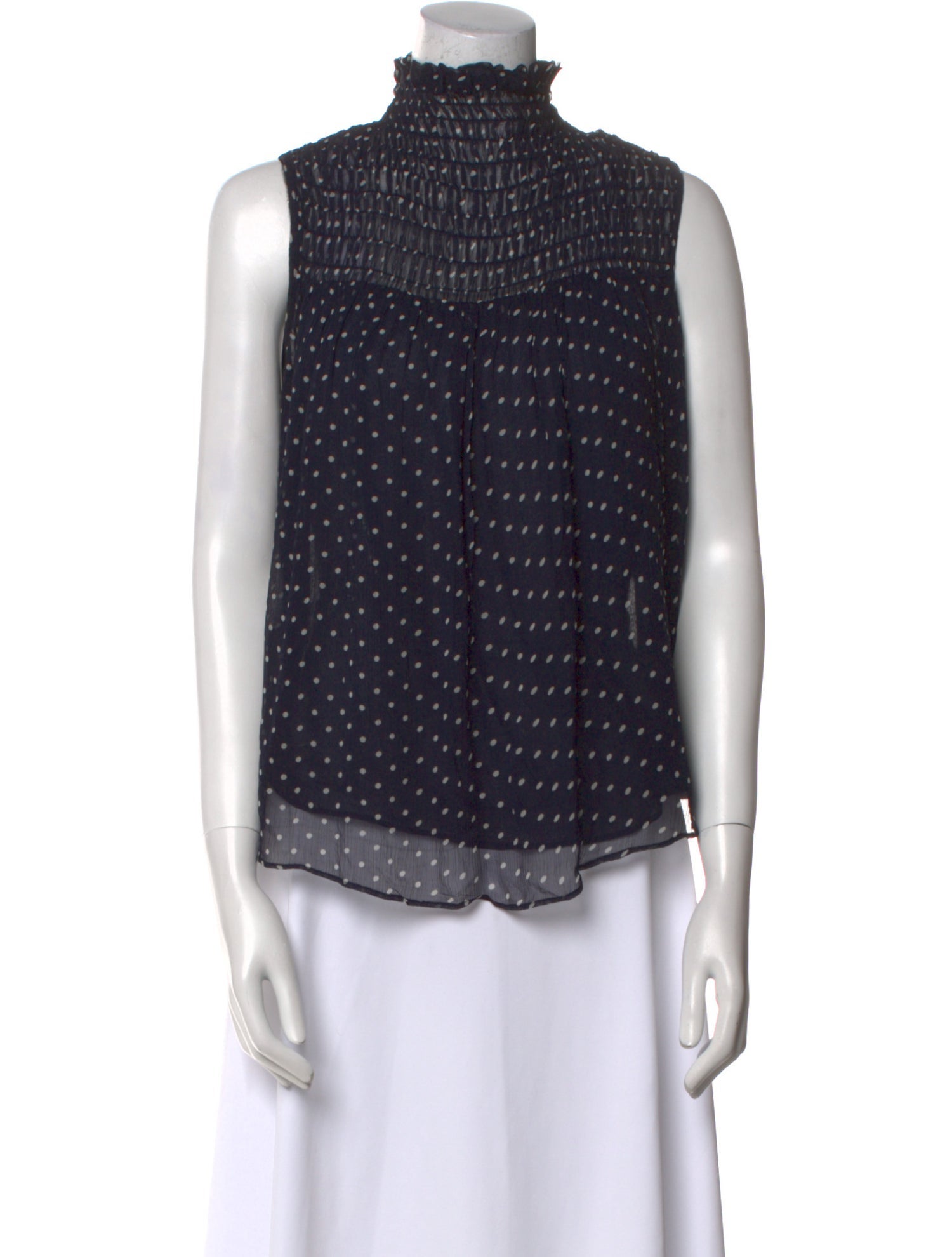 FRAME Polka Dot Print Turtleneck Top