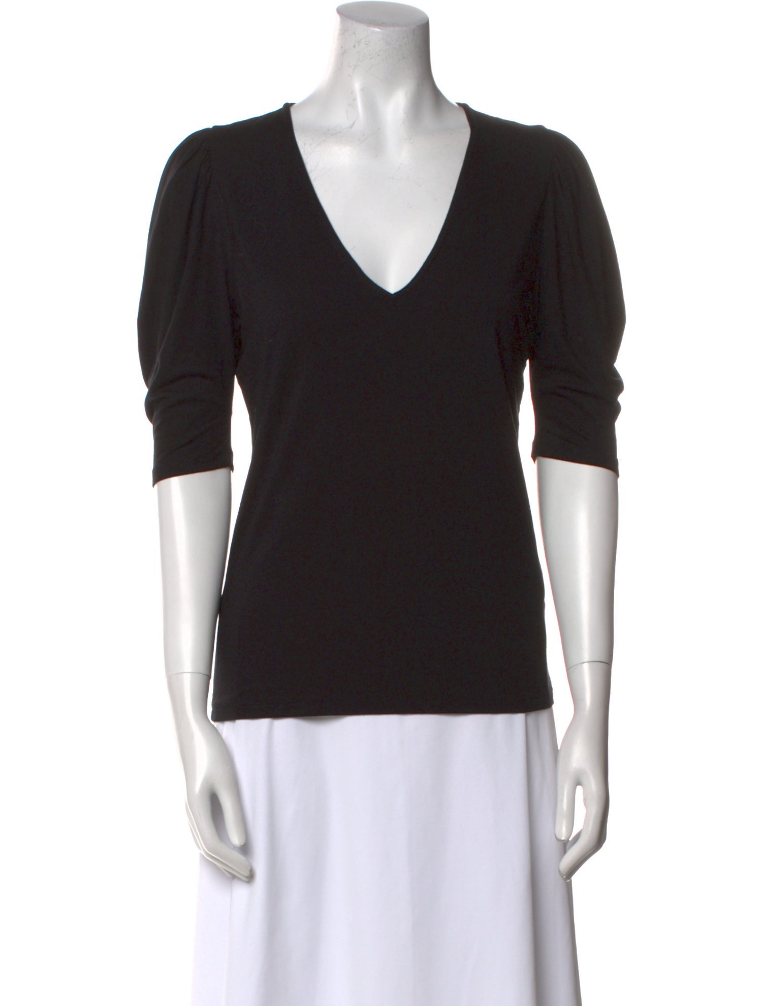 FRAME V-Neck Three-Quarter Sleeve T-Shirt