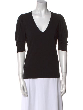 FRAME V-Neck Three-Quarter Sleeve T-Shirt