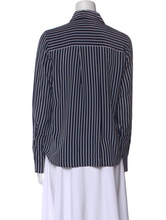 FRAME Silk Striped Button-Up Top