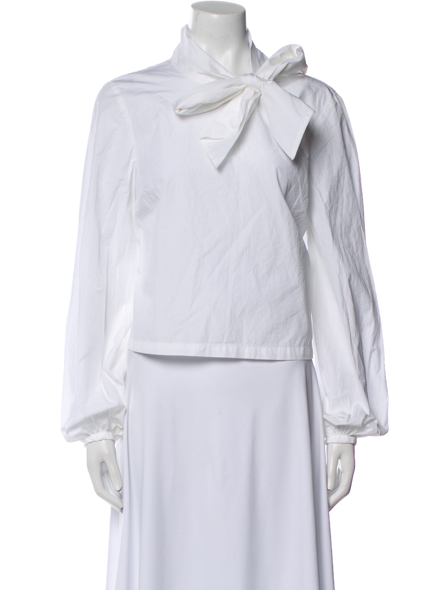 FRAME Tie Neck Long Sleeve Blouse