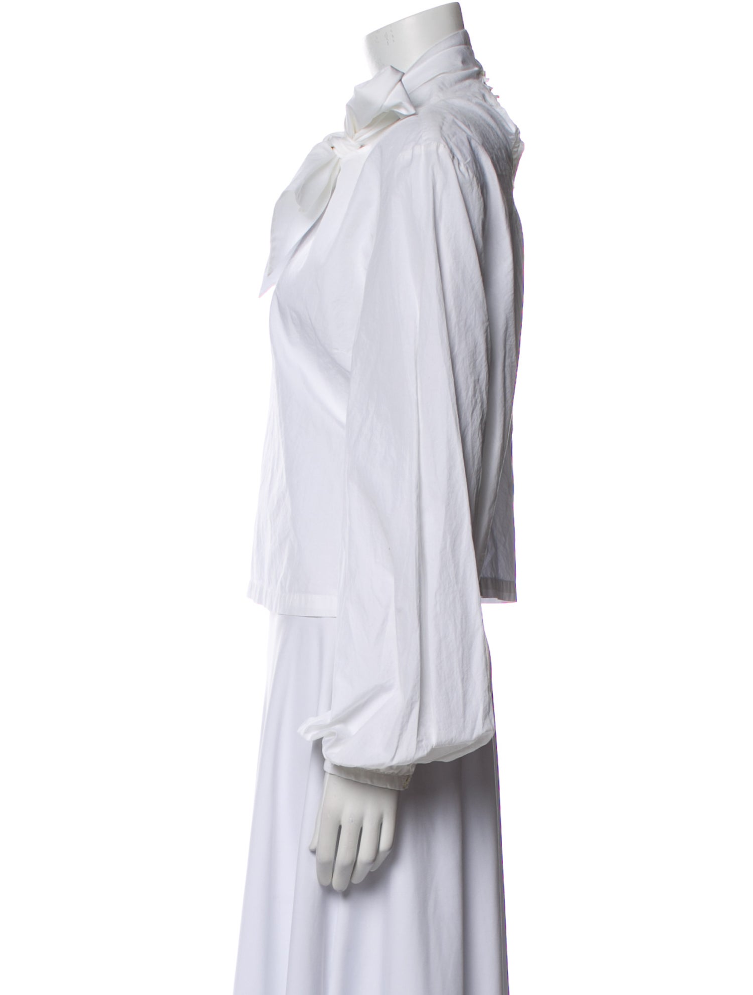 FRAME Tie Neck Long Sleeve Blouse