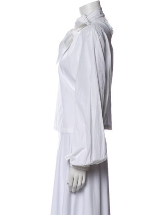 FRAME Tie Neck Long Sleeve Blouse