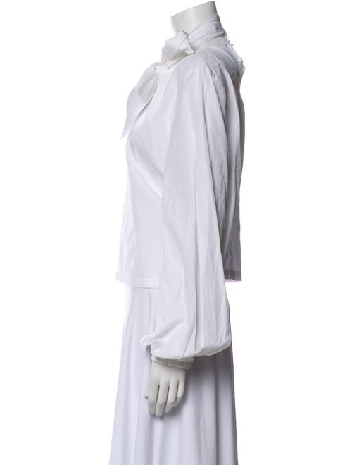 FRAME Tie Neck Long Sleeve Blouse