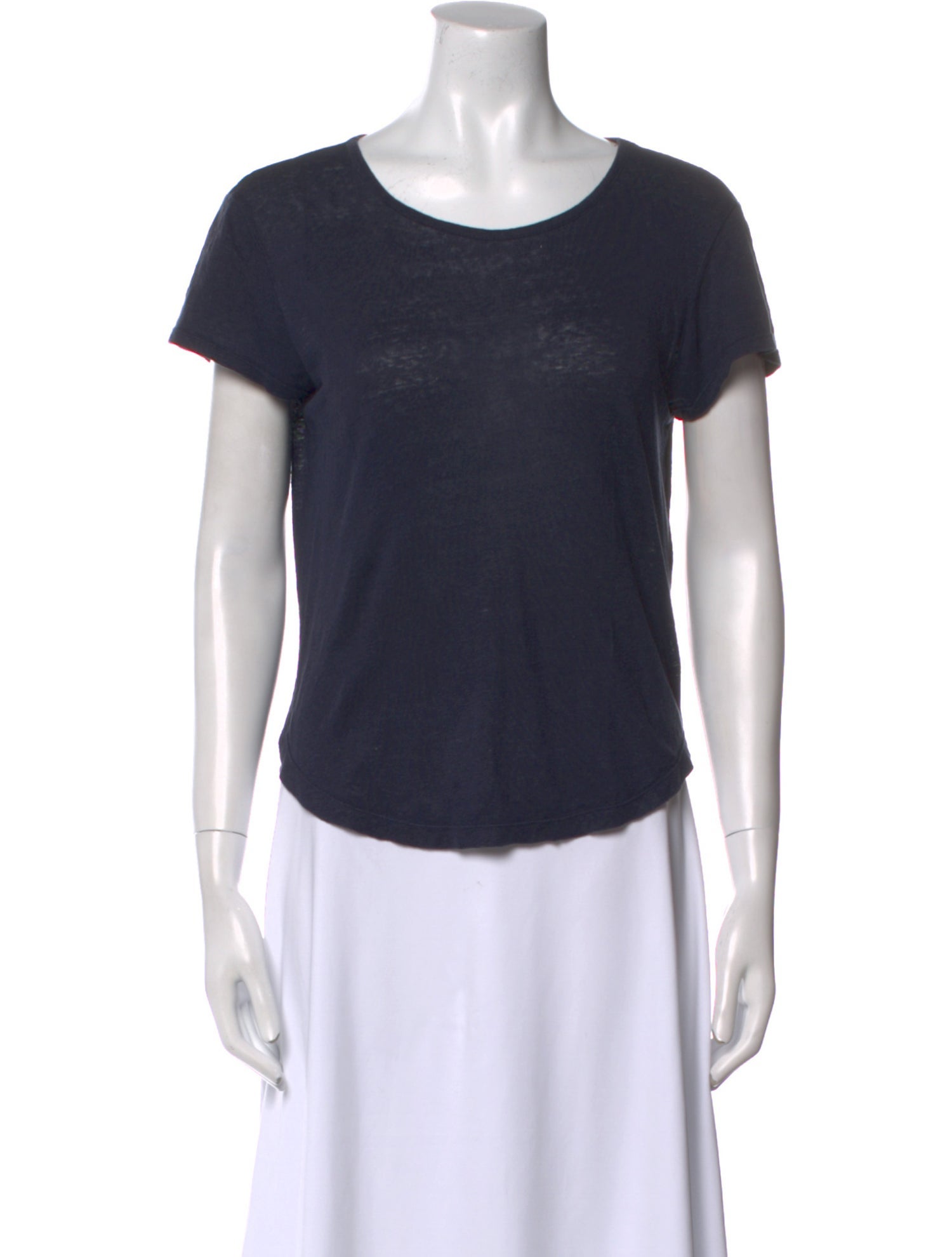 FRAME Linen Scoop Neck T-Shirt