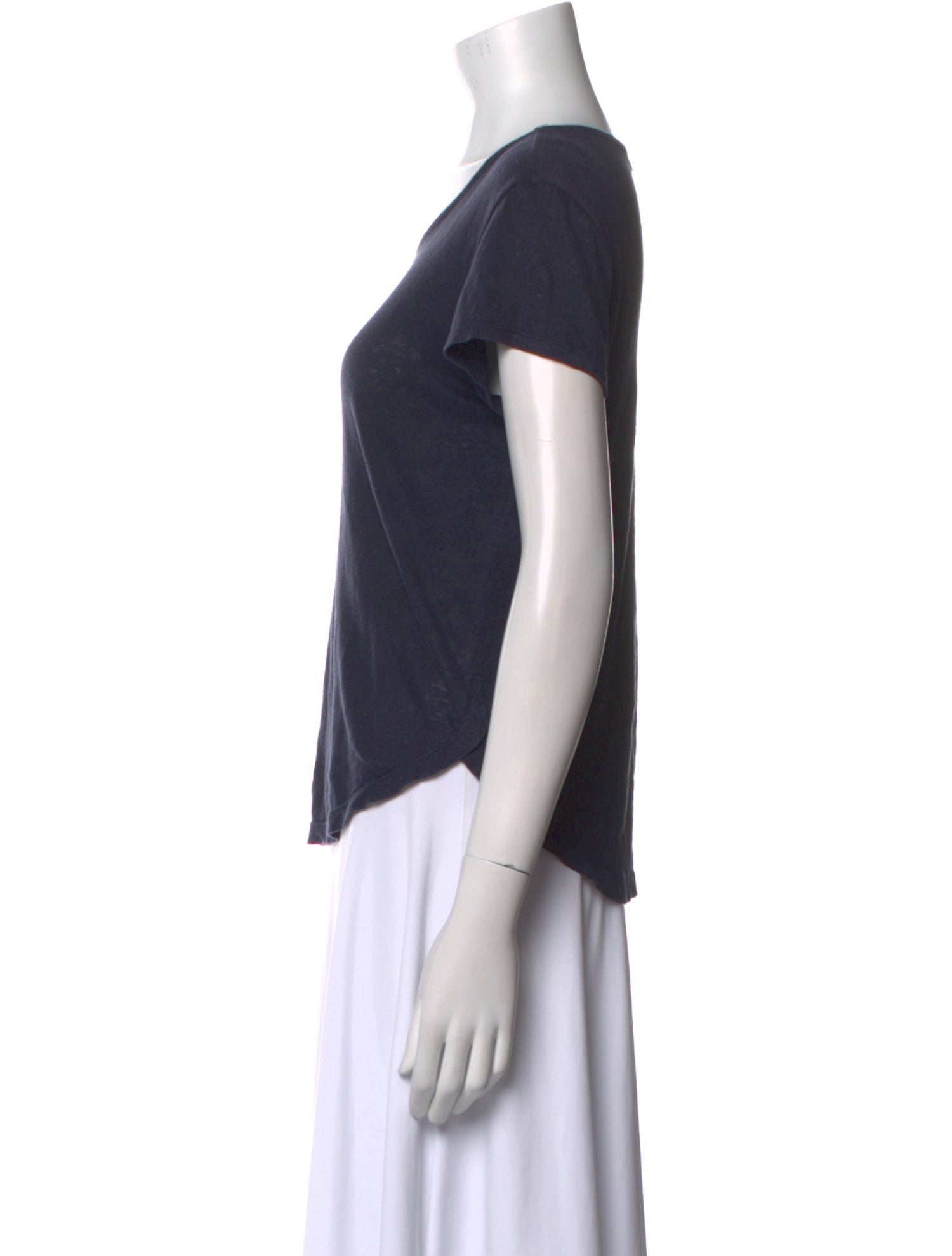 FRAME Linen Scoop Neck T-Shirt