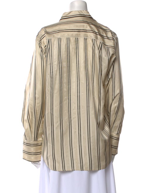 FRAME Silk Striped Button-Up Top