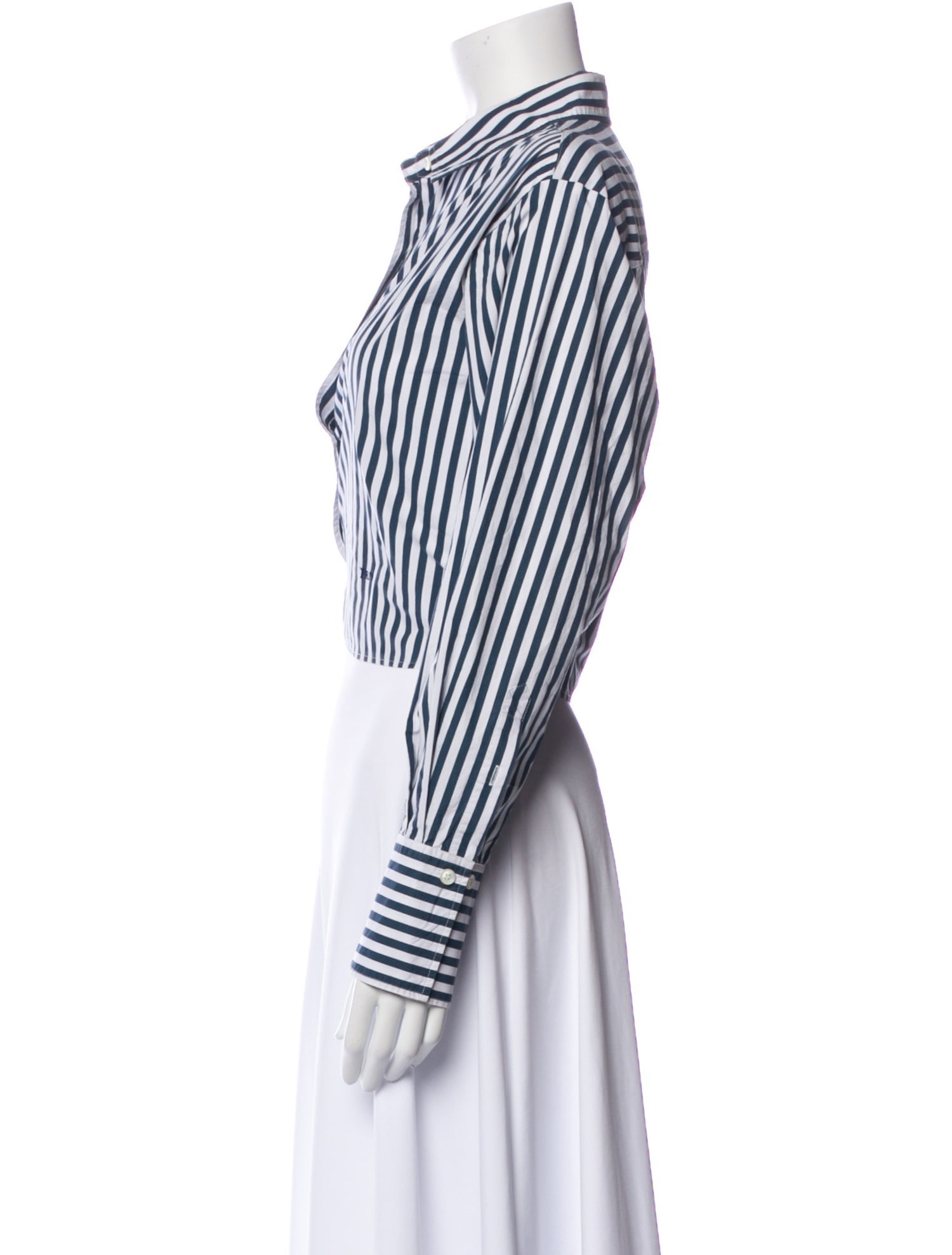 FRAME Striped Long Sleeve Crop Top