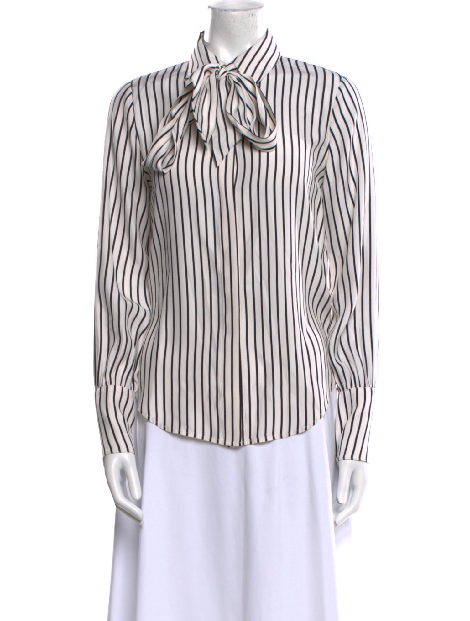 FRAME Silk Striped Button-Up Top