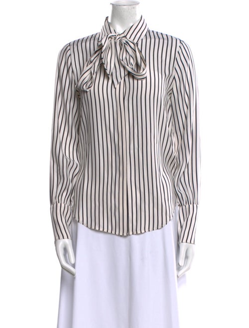 FRAME Silk Striped Button-Up Top