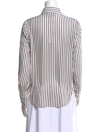 FRAME Silk Striped Button-Up Top