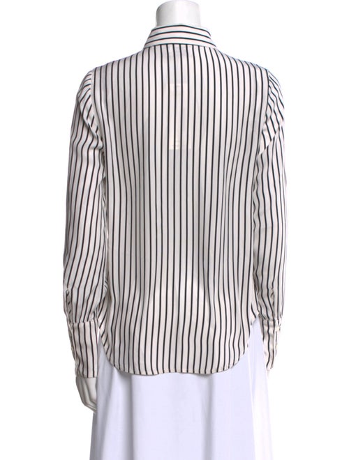 FRAME Silk Striped Button-Up Top
