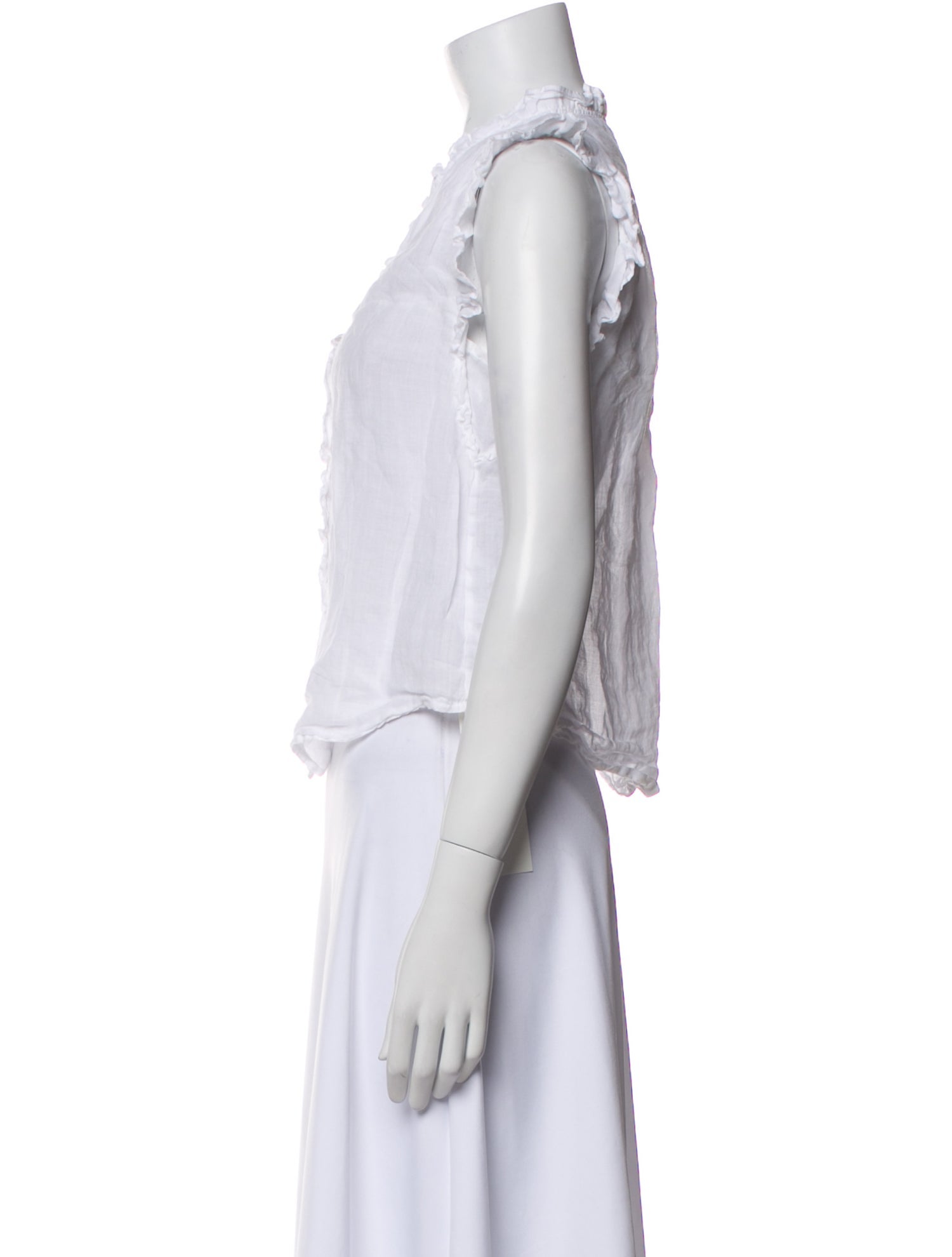 FRAME V-Neck Sleeveless Crop Top