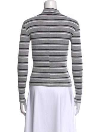 FRAME Striped Mock Neck Top