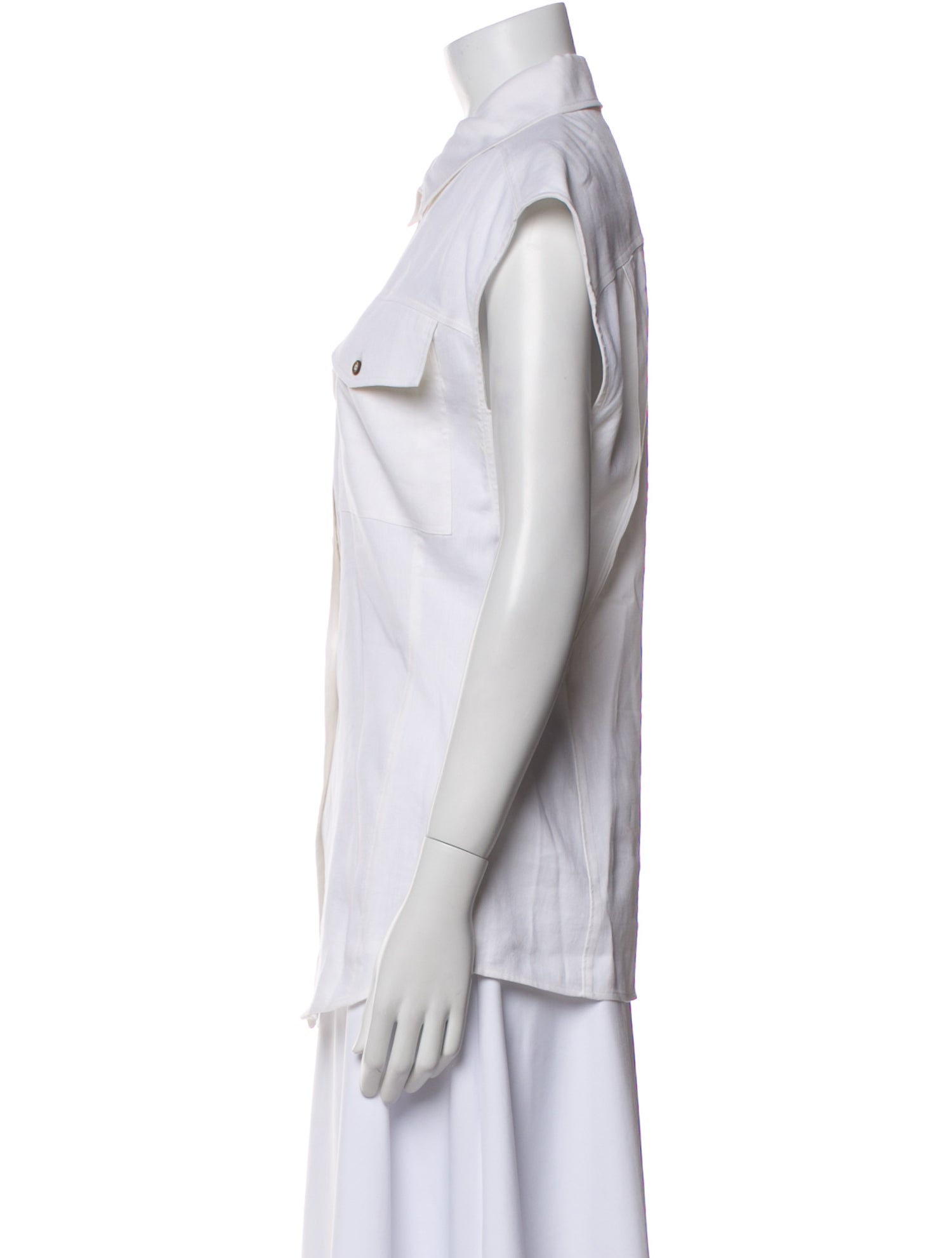 FRAME Short Sleeve Button-Up Top