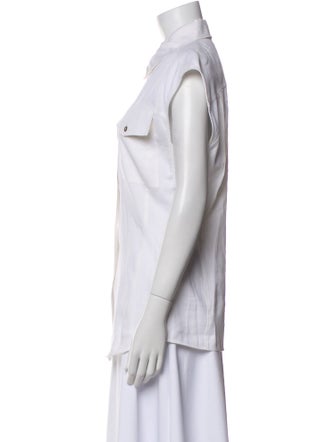 FRAME Short Sleeve Button-Up Top