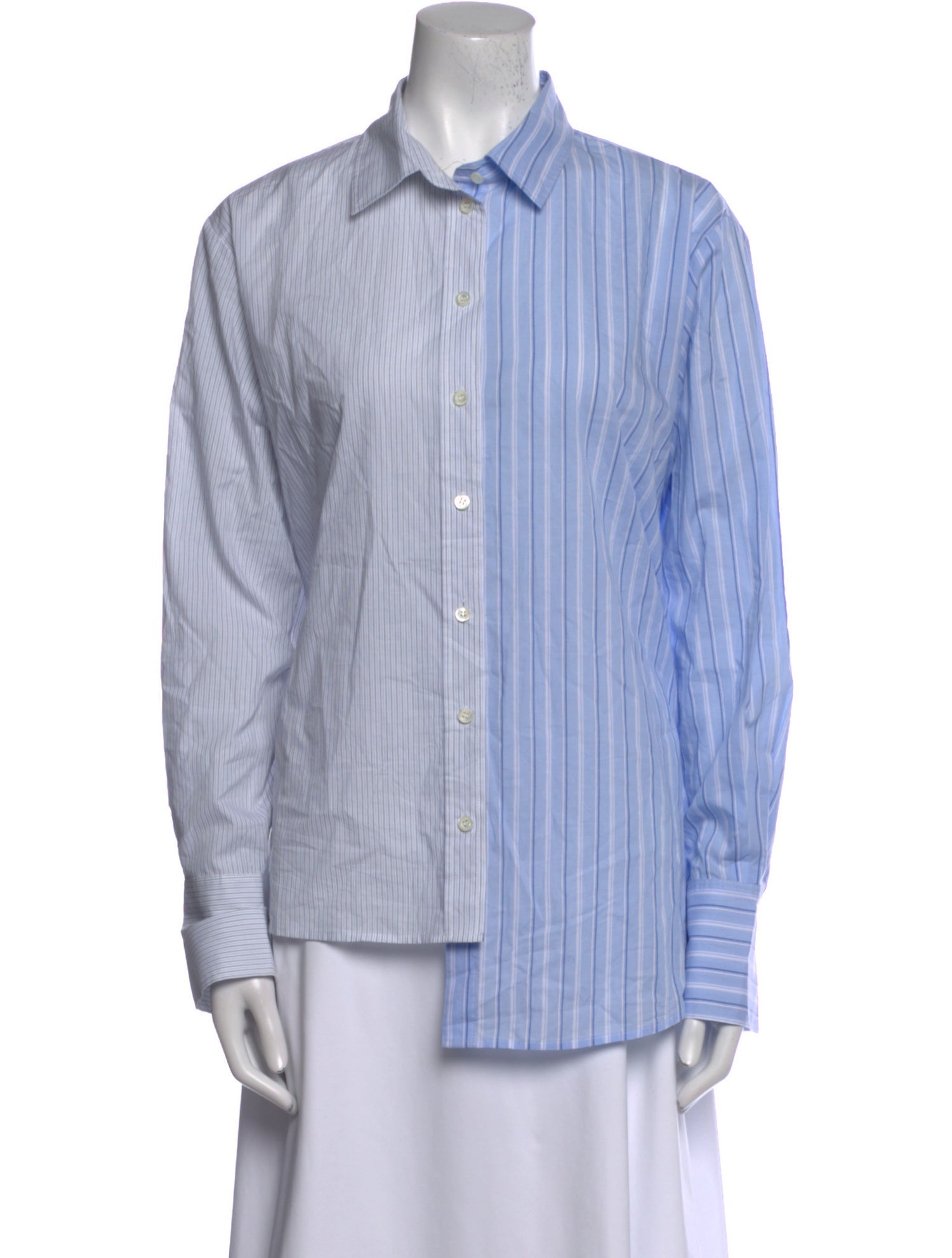 FRAME Striped Long Sleeve Button-Up Top