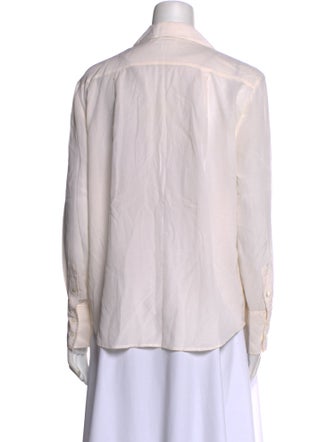 FRAME Silk Long Sleeve Button-Up Top