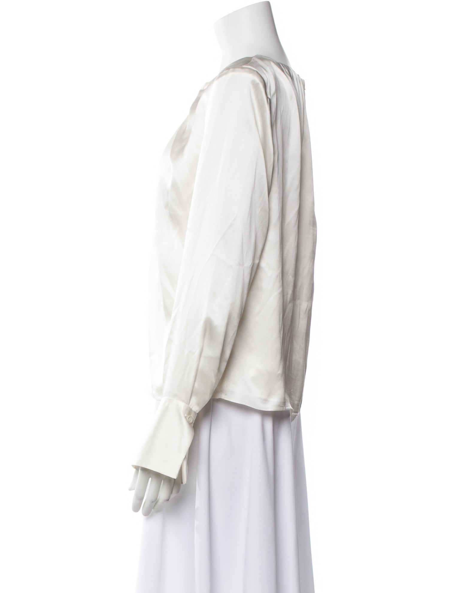 FRAME Silk Crew Neck Blouse