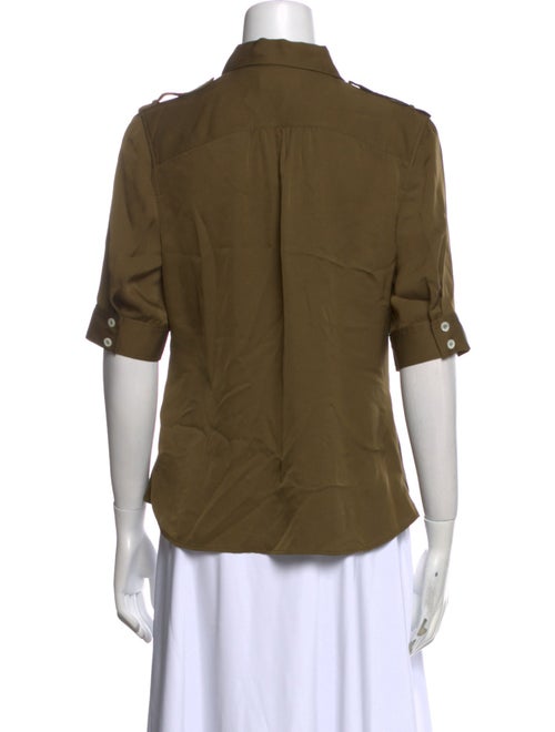 FRAME Silk Short Sleeve Button-Up Top