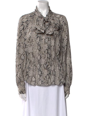 FRAME Silk Animal Print Blouse