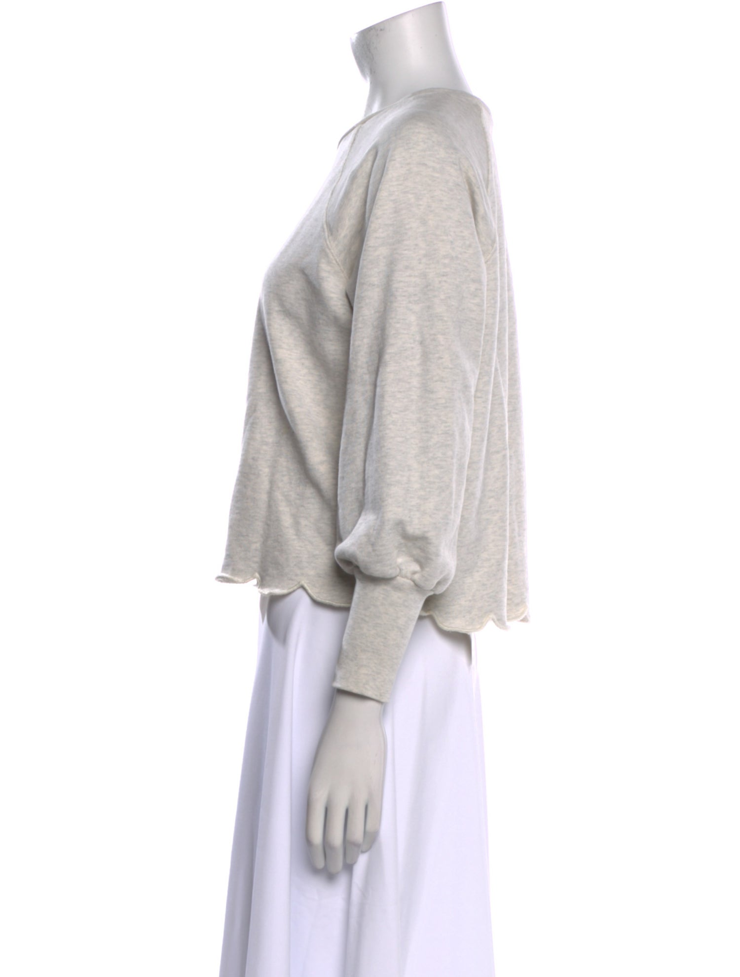 FRAME Crew Neck Three-Quarter Sleeve Sweatshirt