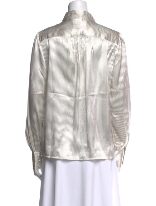 FRAME Silk Striped Button-Up Top