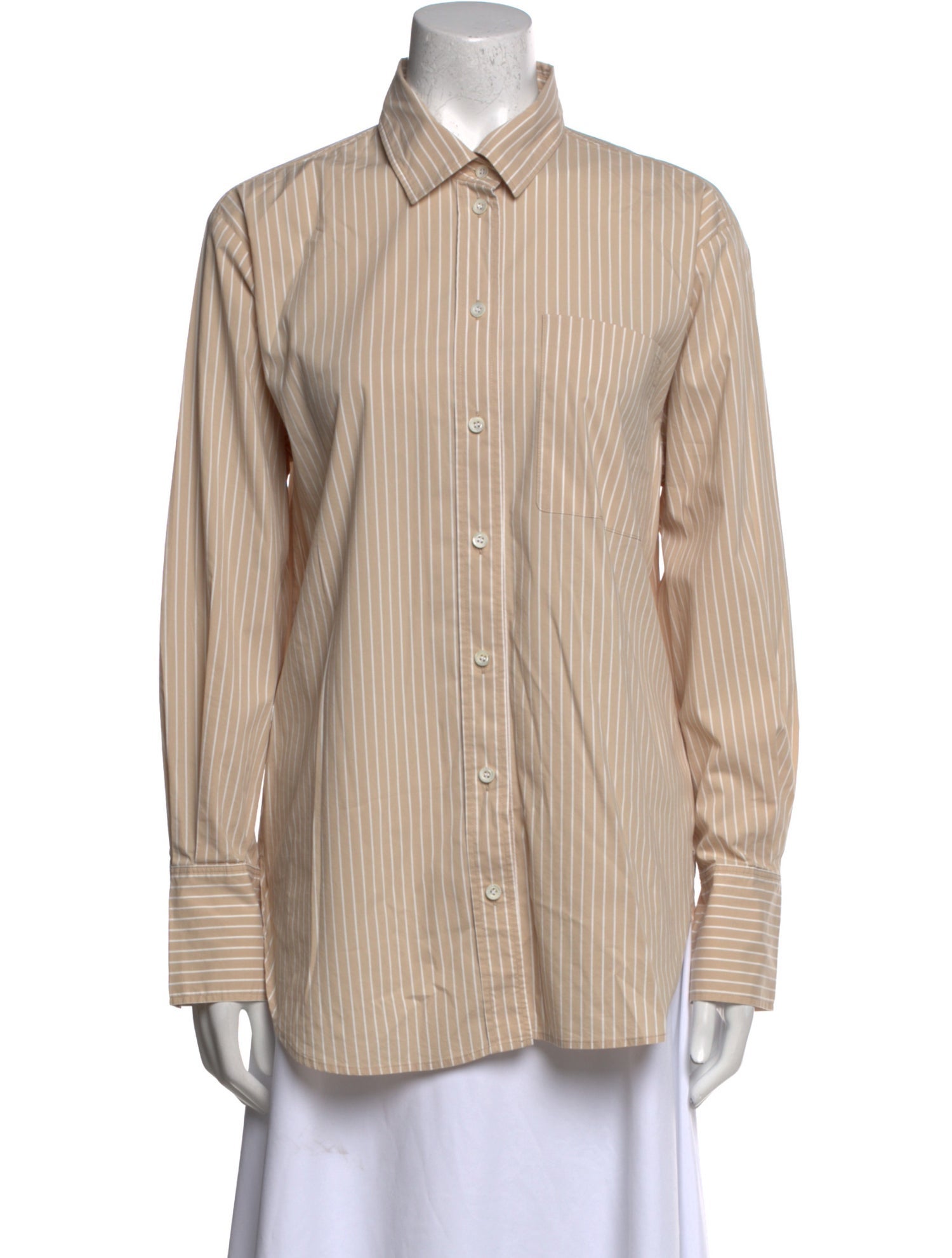 FRAME Striped Long Sleeve Button-Up Top